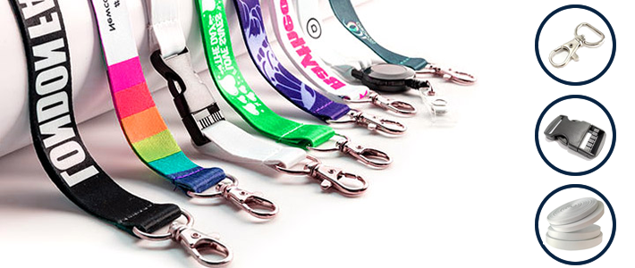 Insumos para lanyards: Cintas, Mosquetones, hebillas tip top