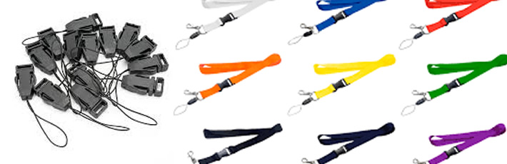 un puado de clip celulares y lanyards en que se ocupo clips celular en su fabricacion